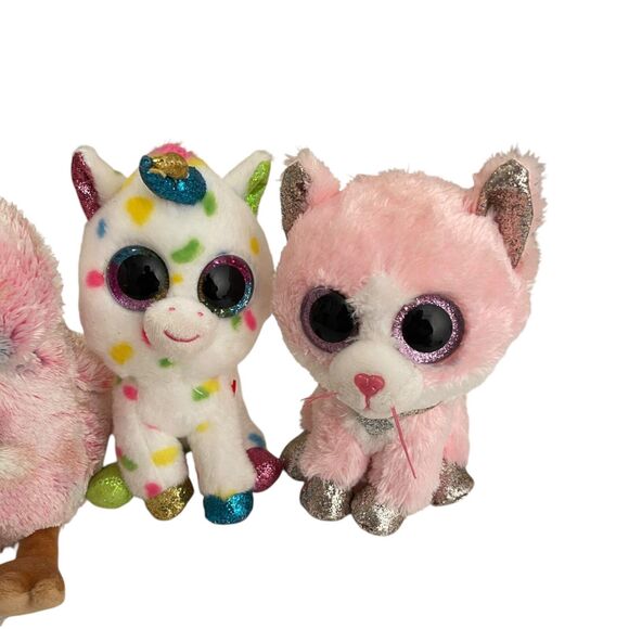 TY Beanie Boos Lot of 3 Stuffed Bean Bag Plush Kiwi Fiona Harmonie - Picture 3 of 16